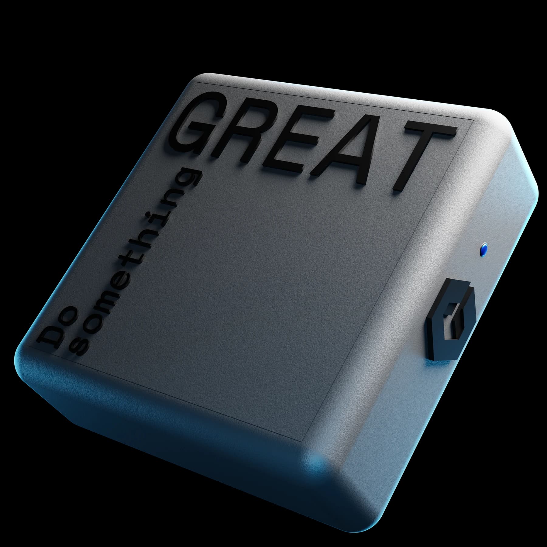 FocusField’s textured touch surface, rounded matte body and small blue status light